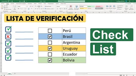 como poner un check en excel|Crear un checklist en Excel con casillas de verificación